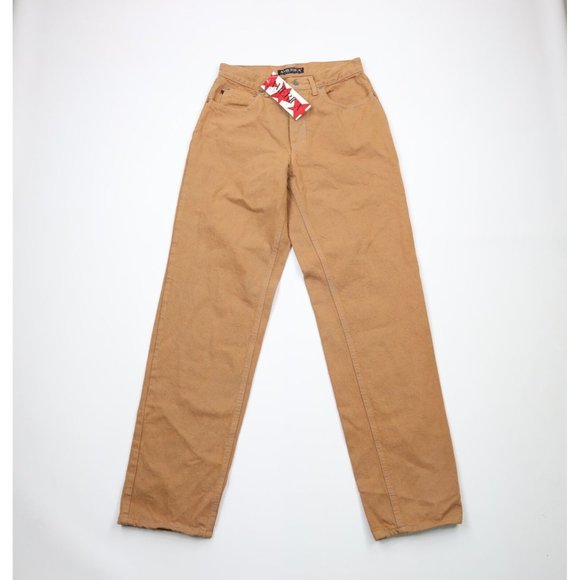 Deadstock Vintage 90s Perry Ellis Mens 31x34 Relaxed Fit Denim Jeans Brown USA
